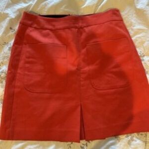 Ann Taylor Loft Womens Mini Skirt Size 4 Red Lined w/Zipper Pockets